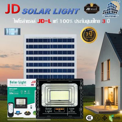 JD-8120L 120W JD SOLAR LIGHT LED รุ่นใหม่ JD-L ใช้พลังงานแสงอาทิตย์100% โคมไฟสนาม โคมไฟสปอร์ตไลท์ โคมไฟโซล่าเซลล์ แผงโซล่าเซลล์ ไฟLED รับประกัน 3 ปี