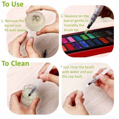 New 6pcs Refillable Painting Drawing Pencil Art Water Color Brush Pen Washable
