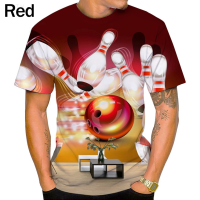 2023 NEW Mens And Womens Summer Fashion Bowling 3d Printed T-shirt fashion t-shirt