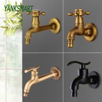 YANKSMART Wall Mounted Faucets Antique Bronze Decorative Outdoor Garden Faucet Washing Machine Faucet Small Tap Only Cold Taps