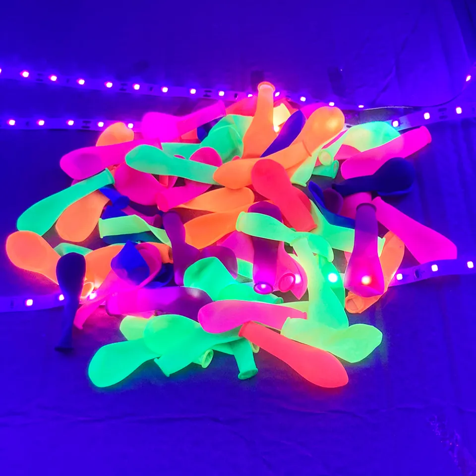 30PCS Neon Glow Party Balloons UV Black Light Balloons Glow in the dark  Luminous Balloon Birthday Decor Wedding 5 10 12 inch