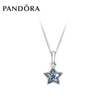 SPARKLING BLUE MOON & STARS Authentic PANDORA Heart NECKLACE 399232C01-50  NEW! | eBay