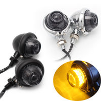 1คู่รถจักรยานยนต์อลูมิเนียม R LED ไฟเลี้ยว Vintage Indicator Amber โคมไฟ Universal สำหรับ Harley Cafe R Honda Yamaha