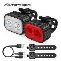 ♦■ TOPRIDE Bike Light Q4 LED Bicycle Front Rear light USB Charge Headlight Cycling Taillight Bicycle Lantern Bike Accessories Lamps