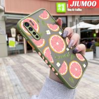 JIUMOO เคสสำหรับ OPPO A91 F15 Reno 3 4G ลายการ์ตูนเกรปฟรุตบางขอบสี่เหลี่ยมด้านข้างดีไซน์ใหม่กันกระแทกมีน้ำค้างแข็งโปร่งใสแข็งเคสมือถือปลอกซิลิโคนคลุมทั้งหมดเคสนิ่มสำหรับป้องกันกล้อง