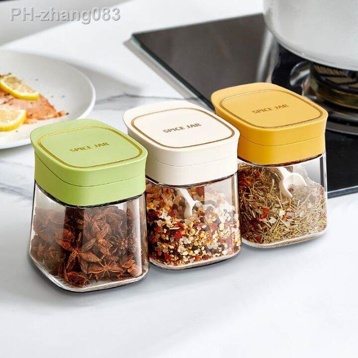 seasoning-box-kitchen-combination-set-glass-seasoning-bottle-salt-jar-msg-pepper-storage-box-seasoning-box