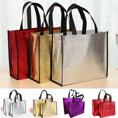Fashion Laser Shopping Bag Foldable Eco Bag Large Reusable Shopping Bag Tote Waterproof Fabric Non-woven Bag No Zipper Hot Sale