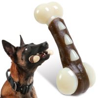 Dog Chew Toys for Aggressive Chewers Beef Flavor Tough Dog Toys Nylon Made Durable Dog Bones for Teeth Cleaning and Training Toys