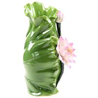 Traditional Chinese Lotus Flower And Leaf  Vase Decorative Ceramics Folk Custom Art And Craft Ornament Accessories Embellishment