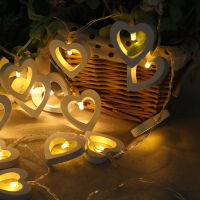 String Lights LED Wooden Love Light String 10LED Battery Style Outdoor Indoor Bedroom Window Christmas Tree Decoration 1pc