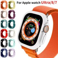 Soft Silicone Case for Apple Watch Ultra 49mm Protector Case Hollow Frame Bumper for iWatch Series 8/7 41mm45mm Protective Cover