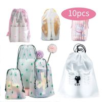 10PCS Storage Bags Waterproof EVA Drawstring Large Capacity Clothes Shoes Organizer Portable Daisy Makeup Toiletry Storage Bags