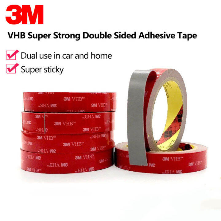3M VHB Super Strong Double Sided Adhesive Tape Rubber Foam Waterproof Heavy Duty Dual Use In Car