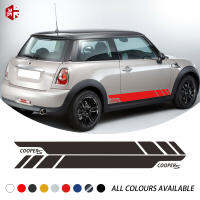 2 Pcs รถจัดแต่งทรงผม Cooper S กราฟิกไวนิล Decal Racing ประตูด้านข้าง Stripes สติกเกอร์สำหรับ MINI Cooper S R56 One JCW อุปกรณ์เสริม