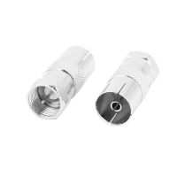 UXCELL 2 Pcs/LOT Pal Female To F Male Tv Rf Antenna Catv Fm Coaxial Adapter Connector Great for TV Antenna Connecting Cables