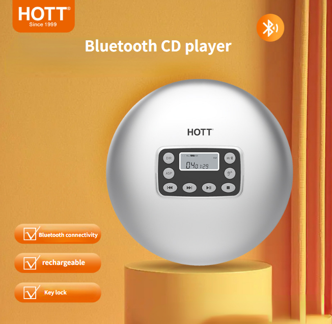 HOTT CD711T Bluetooth CD player with LED display Portable Bluetooth CD