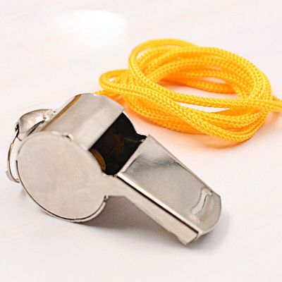 Stainless Steel Whistle With Rope Referee Whistle Sport Rugby Party Training School Soccer Football Basketball Cheerleader Cheer Survival kits
