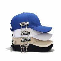 ◈▪ Fashion Alphabetic label Baseball cap for woman man vintage Solid color Chain Hip Hop Hat Klein blue Personality tide outdoor Sunshade hat