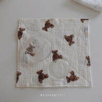 Korean Style Kawaii Bear Double-layer Two-layer Cotton Yarn Napkin Placemat Cloth Cover Cloth Coaster Cloth Cute Posing Props