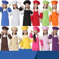 【jw】❈❈▣ Children Canvas Apron Painting Kids Hat Sleeve Printed Logo Aprons