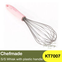 เชฟเมค ที่ตีไข่แบบสแตนเลสกันลื่น ลาย Hello Kitty ขนาด 11 นิ้ว Chefmade S/S Whisk With Plastic Handle / KT7007 / ตะกร้อตีไข่ / ตะกร้อมือ