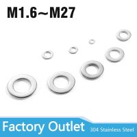 1/50/100pcs GB97 A2 304 Stainless Steel Flat Washer Plain Gasket for M1.6 M2 M2.5 M3 M4 M5 M6 M8 M10 M12 M16 M20 M24 Screw Bolt Nails  Screws Fastener