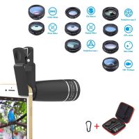 【CW】 APEXEL 10 in 1 phone Camera Lens Kit universal High Clarity Fish Eye Wide Macro Star Filter CPL Lenses for iPhone XS Mate Samsun