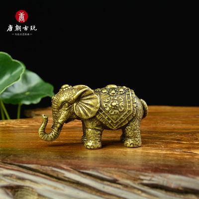 On Sale ของเก่าโบราณเครื่องประดับมงคล Ruyi ช้างทองแดงบริสุทธิ์จับทองแดงชิ้นเล่นกับไม้บรรทัดความดันหล่อโบราณพระพุทธรูปทิเบตเนปาล
