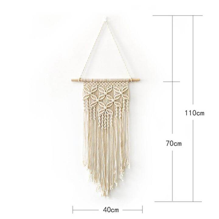 boho-macrame-ตกแต่งบ้านพรมประดับผนังแขวนผนังทอมศิลปะผนังทำเองแบบถักจี้ด้ายฝ้าย-ins-backdropbest