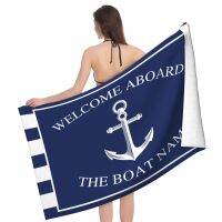 【DT】hot！ Dark Towel Boat Decoration Anchor Towels Beach 70X140cm Blanket