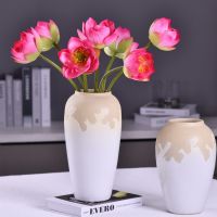 77cm Simulation Lotus Chinese Household Living Room and Dining Table Decoration Fake Lotus Artificial Flowers Simulated Plants