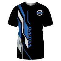 2023Volvo ออกแบบผู้ชายเย็นถนนรอบคอเสื้อผ้ากางเกงขาสั้นเสื้อยืด 3D เสื้อ