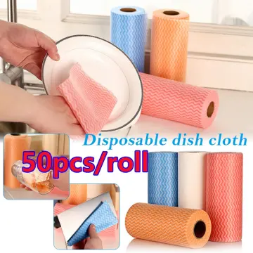 Kitchen Cleaning Dish Cloth Lazy Rag Scouring Pad Oil-free Disposable Dish  Towel Non-woven Fabric Cleaning Rags