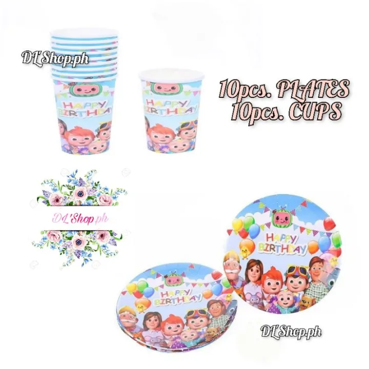 【Hot】 10pcs. (SET) Plates and Cups Birthday Partyneeds