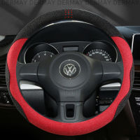 DERMAY Suede Car Steering Wheel Cover Genuine Leather Cow for Volkswagen VW Passat B6 R36 CC Alltrack Auto Accesorios