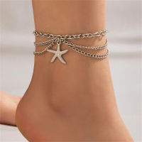 วินเทจปลาดาวจี้หลายชั้นสร้อยข้อมือข้อเท้าสแตนเลส Anklets สำหรับผู้หญิงเครื่องประดับของขวัญสร้อยข้อเท้าอุปกรณ์ห่วงโซ่