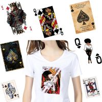 Poker Card Heat Sticker On T-shirt DIY Washable Iron On Transfer For Clothing Funny Design Patches On Clothes Bag Applique Decor Haberdashery