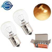 LYMOYO 1156 P21W BA15S 10pcs car warm white halogen lamp 12v 21W reverse lights brake bulbs Stop Light Rear Turn Signal DRL 12v