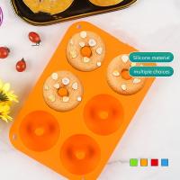 6 Cavity Doughnut Mold Round Chocolate Pastry Bread Silicone Mold Reusable DIY Baking Tray Donut Maker Dessert Making Tool