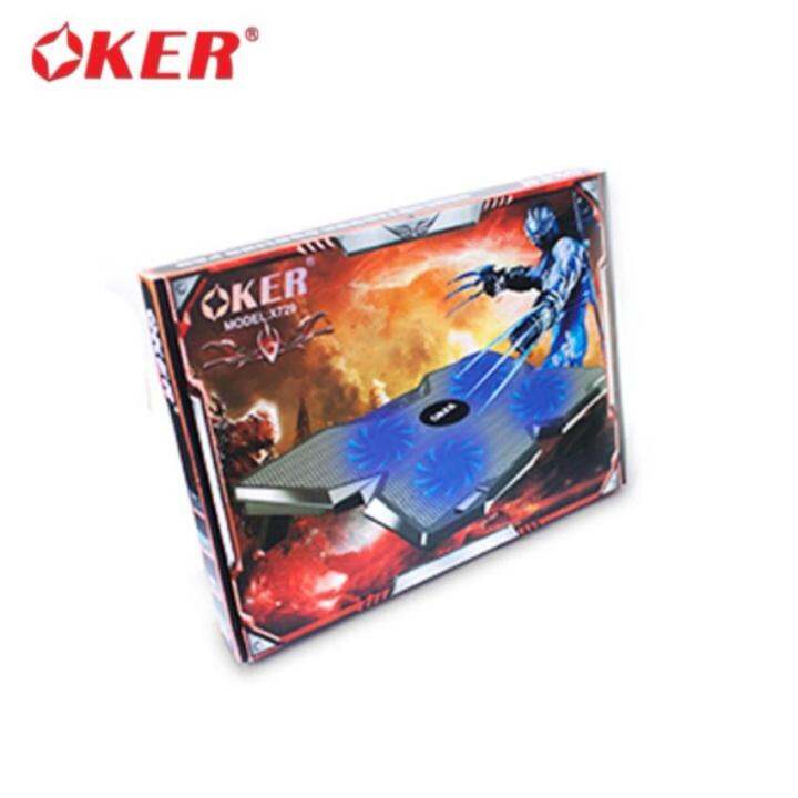 best-seller-oker-พัดลมรองโน๊ตบุ็ค-gaming-laptop-cooling-pad-4-fans-รุ่น-x729-สีดำแดง-1077-ที่ชาร์จ-หูฟัง-เคส-airpodss-ลำโพง-wireless-bluetooth-คอมพิวเตอร์-โทรศัพท์-usb-ปลั๊ก-เมาท์-hdmi-สายคอมพิวเตอร์