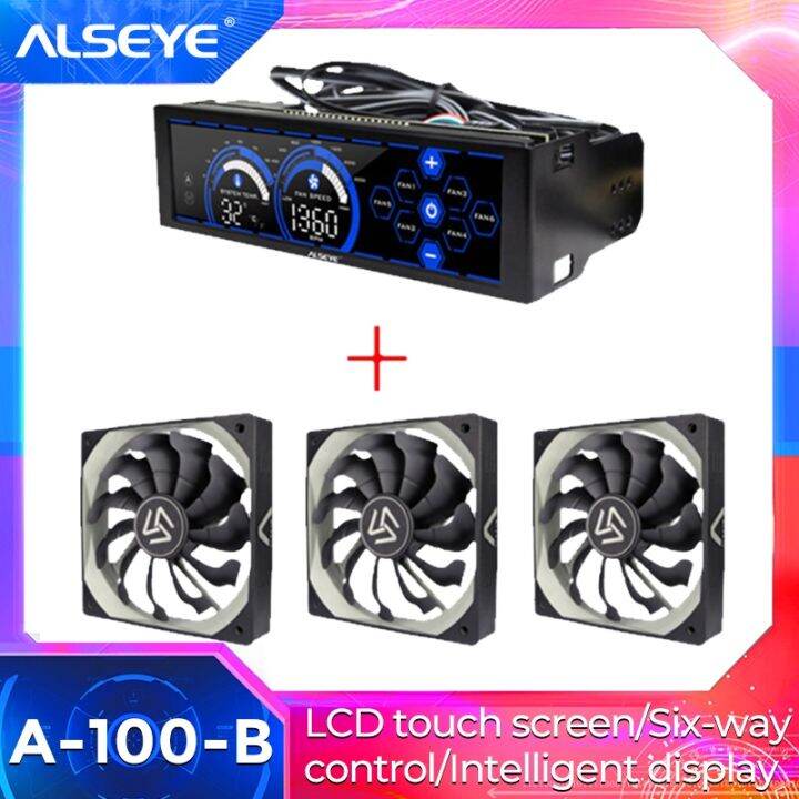 ALSEYE Computer Fan Controller and PWM 120mm Fan Kit for PC Cooling 3