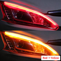 2pcs LED DRL Car Daytime Running Light Flexible Waterproof Strip Auto Headlights White Turn Signal Yellow Brake Flow Lights 12V