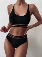 hotx 【cw】 ZTVitality Webbing Patchwork Push Up 2021 Hot Sale Padded Waist Swimsuit Female Swimwear Biquini