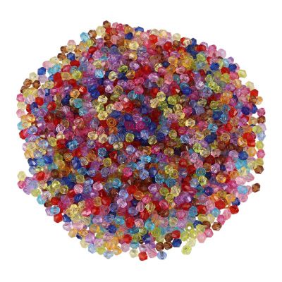 2000 Mixed Bicone Acrylic Tiny Spacers Beads 4x4mm