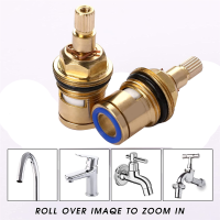 2PCS Brass Ceramic Stem Ceramic Disc Cartridge Faucet Valve Cartridge Repair Replacement Parts Gold