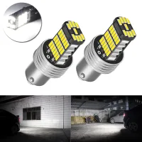 (Premium car)2Pcs P21W 1156 BA15S หลอดไฟ LED 4014ไฟเลี้ยว LED วิ่งกลางวันย้อนกลับไฟเบรคสีขาว