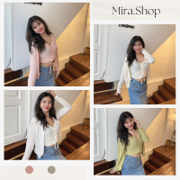 Mira_shop เสื้อเซ็ต2ชิ้น ผ้ายับ เข้าใหม่ Y07-1#