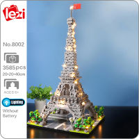 Lezi 8002 World Architecture Paris Eiffel Tower Square Tree Light 3D มินิเพชรบล็อกอิฐของเล่นสำหรับเด็กไม่มีกล่อง