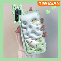 YIWESAN เคสสำหรับ Xiaomi MI Redmi 9 Prime Poco M2การ์ตูน3D กระต่ายดอกไม้สีสันสดใสกล้องมอนสเตอร์ตัวน้อยนิ่มสำหรับเลนส์กันกระแทกแบบใสเคสมือถือป้องกันซิลิโคนเรียบง่ายปลอกความคิดสร้างสรรค์โปร่งใส