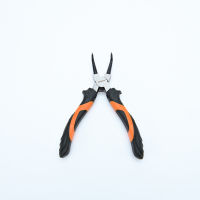 KENDO 11514 คีมหนีบแหวน ปากงอ (ชุบปัดเงา/ด้ามหุ้มยาง) 180mm/7" | AXE OFFICIAL